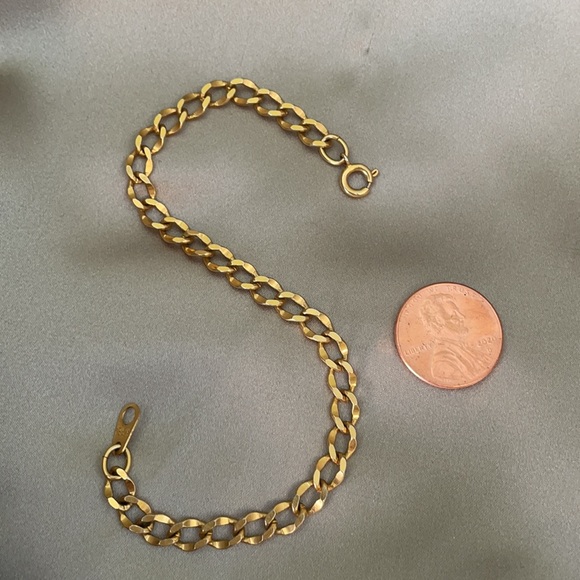 Vintage Gold Tone Link Bracelet 7” - Picture 2 of 4